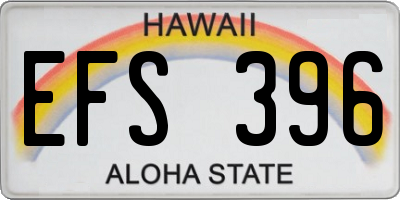 HI license plate EFS396