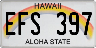 HI license plate EFS397