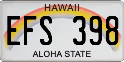 HI license plate EFS398