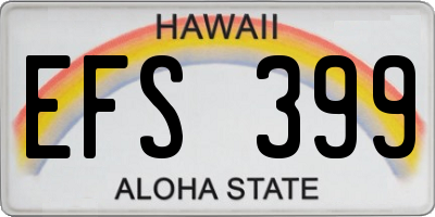 HI license plate EFS399
