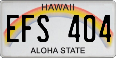 HI license plate EFS404
