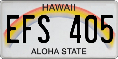 HI license plate EFS405