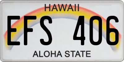 HI license plate EFS406