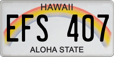 HI license plate EFS407