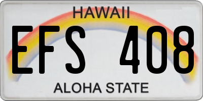 HI license plate EFS408