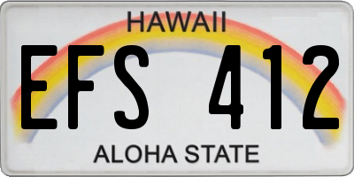 HI license plate EFS412
