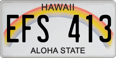HI license plate EFS413