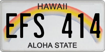 HI license plate EFS414