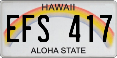 HI license plate EFS417