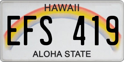 HI license plate EFS419