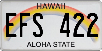 HI license plate EFS422
