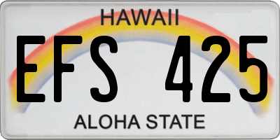 HI license plate EFS425