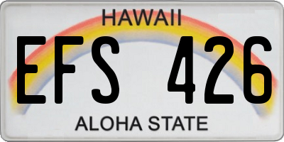HI license plate EFS426