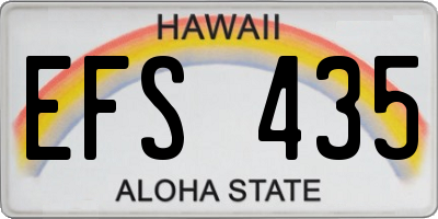 HI license plate EFS435