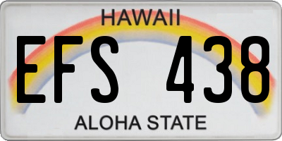 HI license plate EFS438
