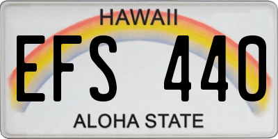 HI license plate EFS440
