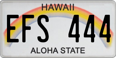 HI license plate EFS444