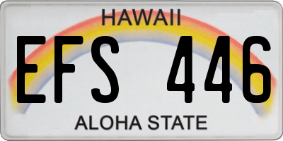 HI license plate EFS446