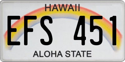 HI license plate EFS451