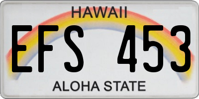 HI license plate EFS453