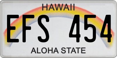 HI license plate EFS454
