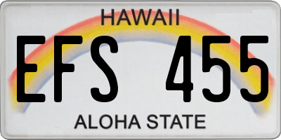 HI license plate EFS455