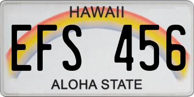 HI license plate EFS456