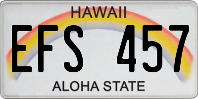 HI license plate EFS457
