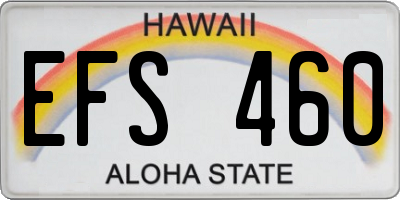 HI license plate EFS460