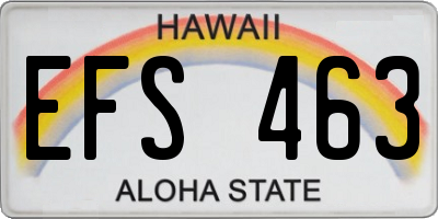 HI license plate EFS463