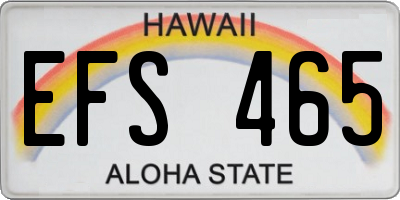 HI license plate EFS465