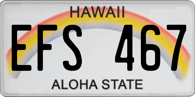 HI license plate EFS467