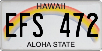 HI license plate EFS472