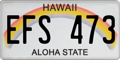 HI license plate EFS473