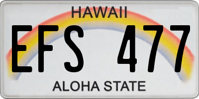 HI license plate EFS477