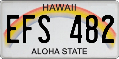 HI license plate EFS482