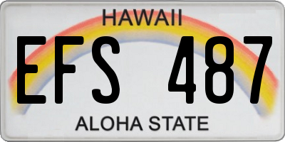 HI license plate EFS487