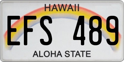 HI license plate EFS489