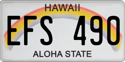 HI license plate EFS490