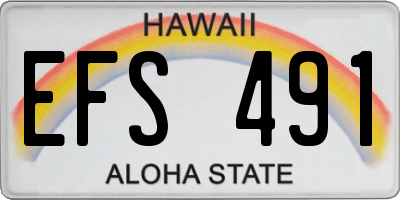 HI license plate EFS491