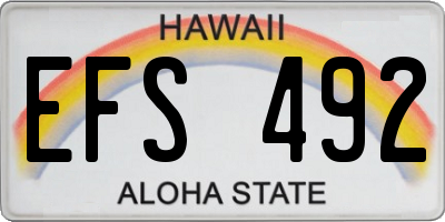HI license plate EFS492