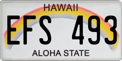 HI license plate EFS493