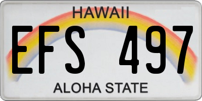 HI license plate EFS497