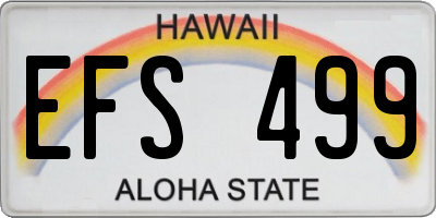 HI license plate EFS499