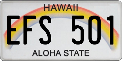 HI license plate EFS501