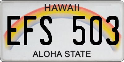 HI license plate EFS503
