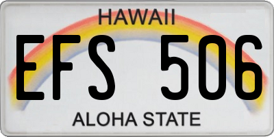 HI license plate EFS506
