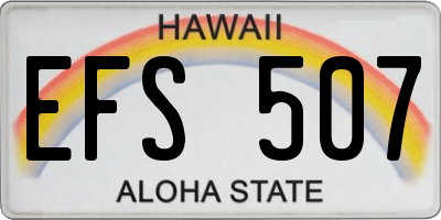 HI license plate EFS507