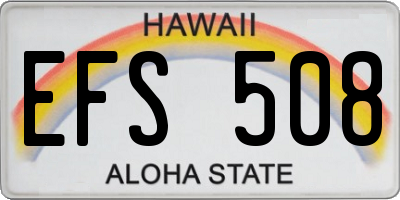 HI license plate EFS508