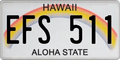 HI license plate EFS511